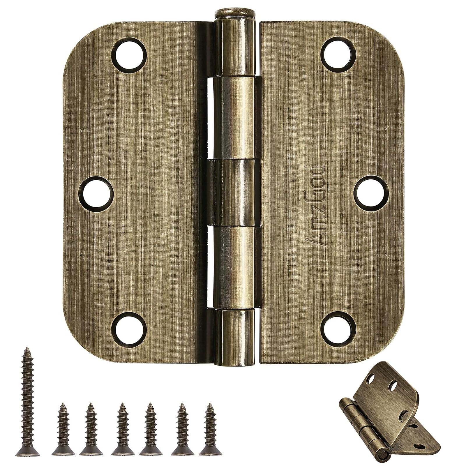 Door Hinges Brushed Nickel - 3 Pack Satin Nickel 3.5 Inch Rounded Interior Door Hinges with 5/8" Radius - Flat Iron Residential Standard 3 1/2 Inches Silver Door Hardware — Amazon image 15