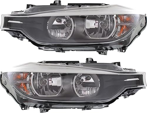 Garage-Pro Conjunto de faros delanteros para BMW 328i 2012-2015, halógenos con bombillas, sin xenón, se adapta a la base, sedán y vagón, reemplaza #
