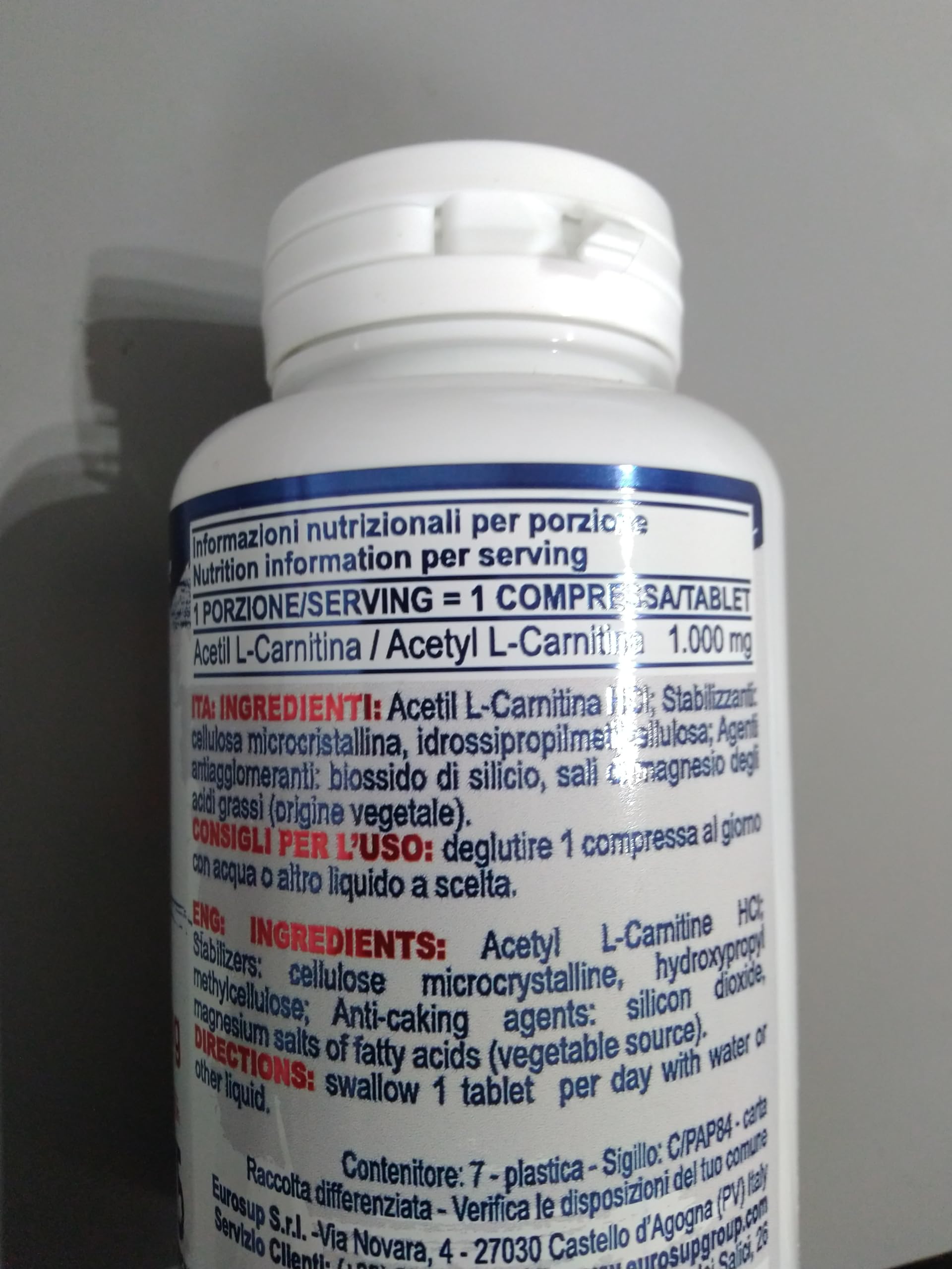 Prolabs ALC TABS 75 compresse - Acetil Carnitina 1000 mg - acetyl carnitina