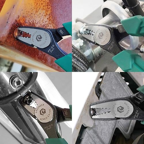 Miniatura 2 de ENGINEER Alicates extractor de tornillo PZ-22 con dientes dentados de acero al carbono