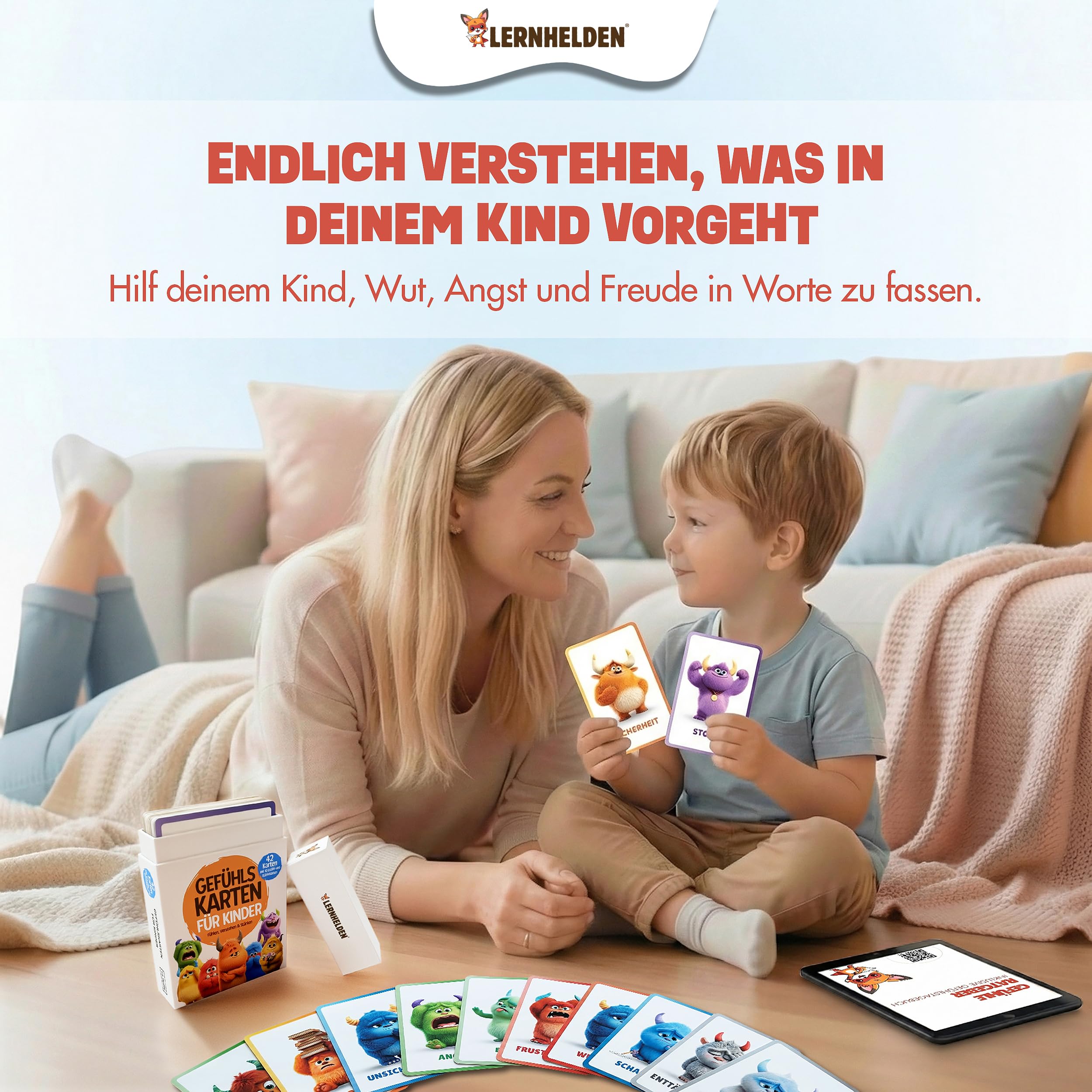42 Gefühlskarten für Kinder - Emotionskarten & Gefühlsmonster Karten für Selbstregulation, Adhs Hilfsmittel, Lehrerbedarf, Gefühle Buch, Gefühlstagebuch Kinder - 3
