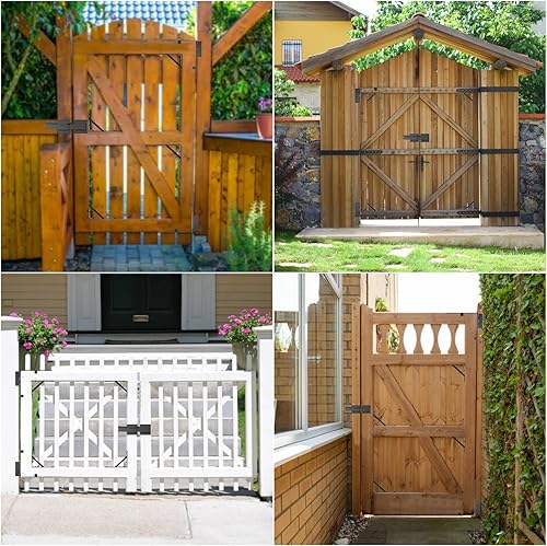 Miniatura 6 de E-SDS Kit de marco de puerta de valla con cierre abatible, soporte de esquina de puerta anti-hundimiento, kit de accesorios de puerta de alta