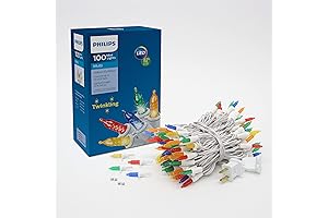 PHILIPS 100 LED White Wire Twinkling FaceteMulticolor Christmas Lights