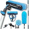 IGADPole 28ft(8.8m) Washing Kit: Water-fed Brush, Cobweb Duster and 10”(25cm) Squeegee and Soap Dispenser, Window Cleaning Pole, Water Fed Telescopic Brush, Window Cleaner Kit, Blue