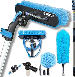 IGADPole 24 FT Professional Water-Fed Telescoping Washing Kit with Soap Dispenser and Dusters