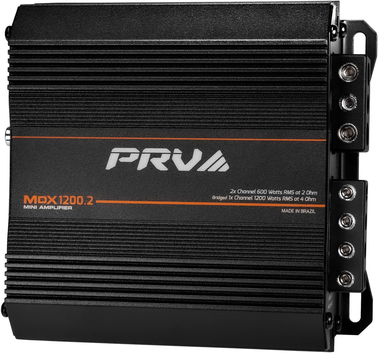 PRV Audio MDX1200.2 2 Ohm Mini 2 Channel Car Audio Amplifier 2X 600 Watts RMS at 2 Ohm - Bridged 1CH 1200 Watt at 4 Ohm for Powersports, Motorcycles, ATV, for High Power Stereo Speaker Systems