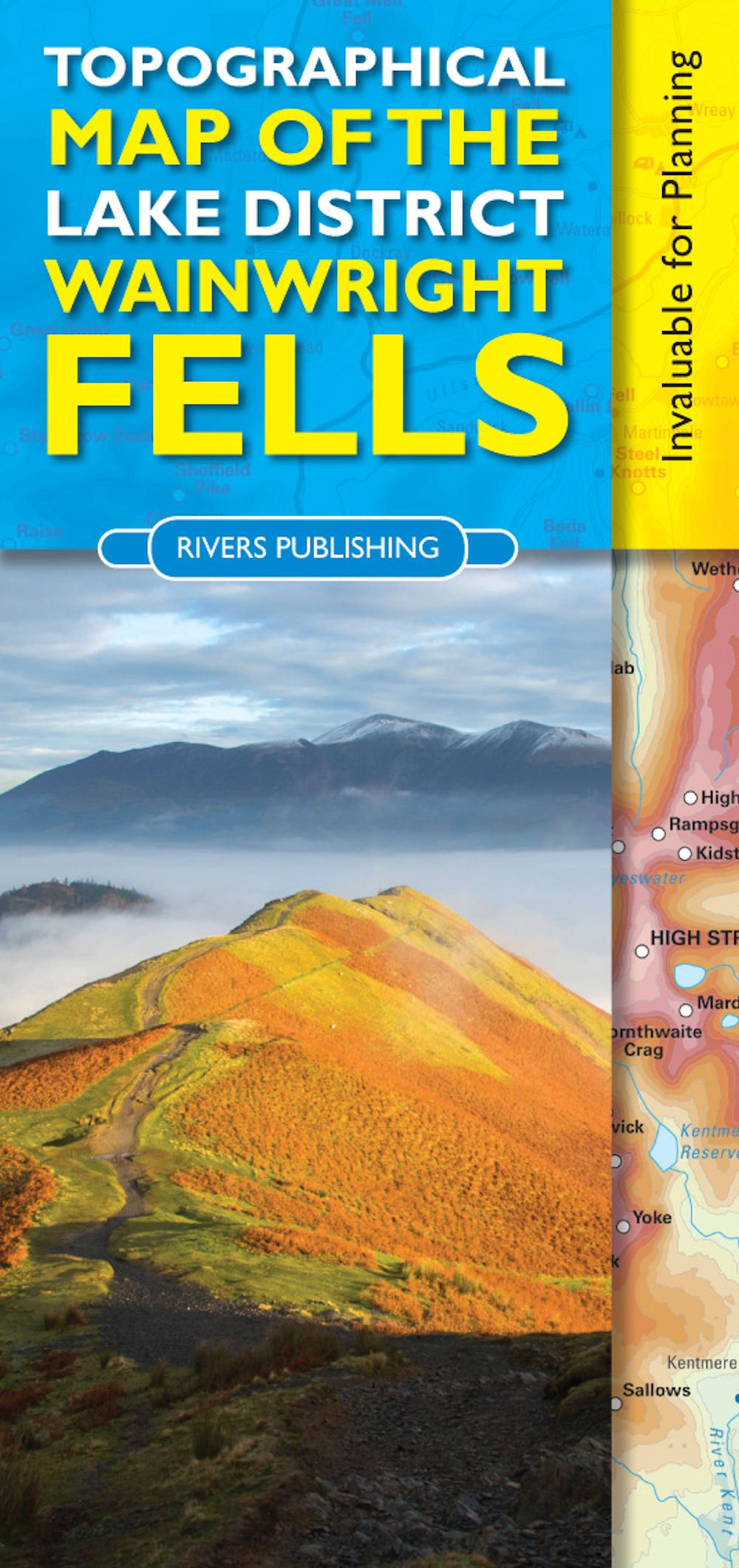 Topographical Map of the Lake District Wainwright Fells by Peter Knowles