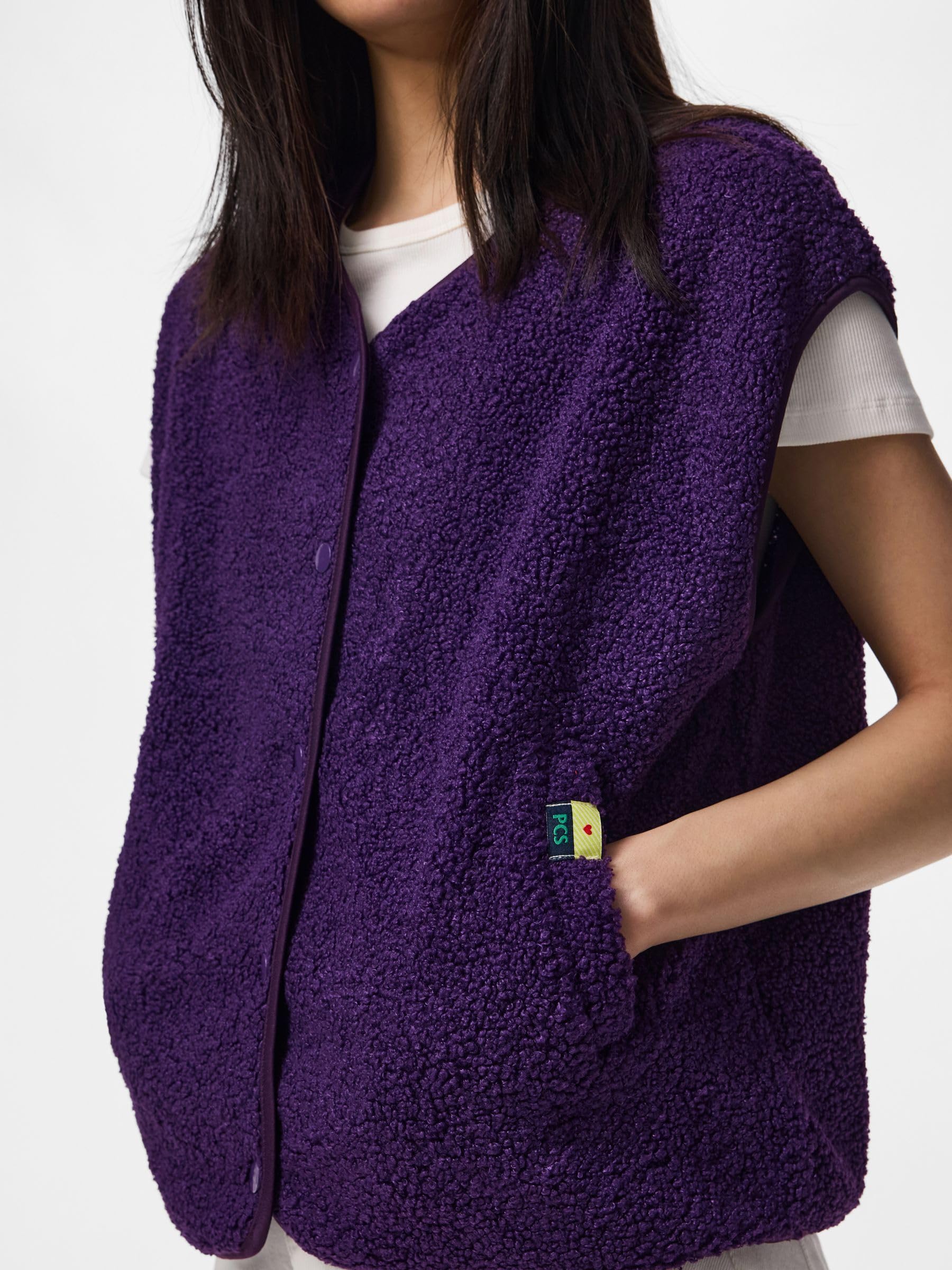 PIECES Damen Pckatty Teddy Vest Noos Bc Pckatty Teddy Vest Noos Bc (1er Pack)