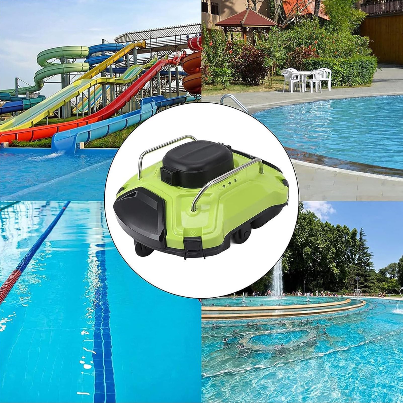 Aspirapolvere robotizzato per Piscine, aspirapolvere Automatico per Piscine, pulisce efficacemente Il Fondo e Le pareti della Piscina, Adatto a Tutte Le Piscine.