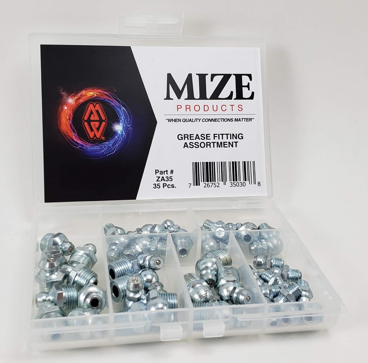 Mize Wire 35 Pc Grease Fitting Assortment, ZA35