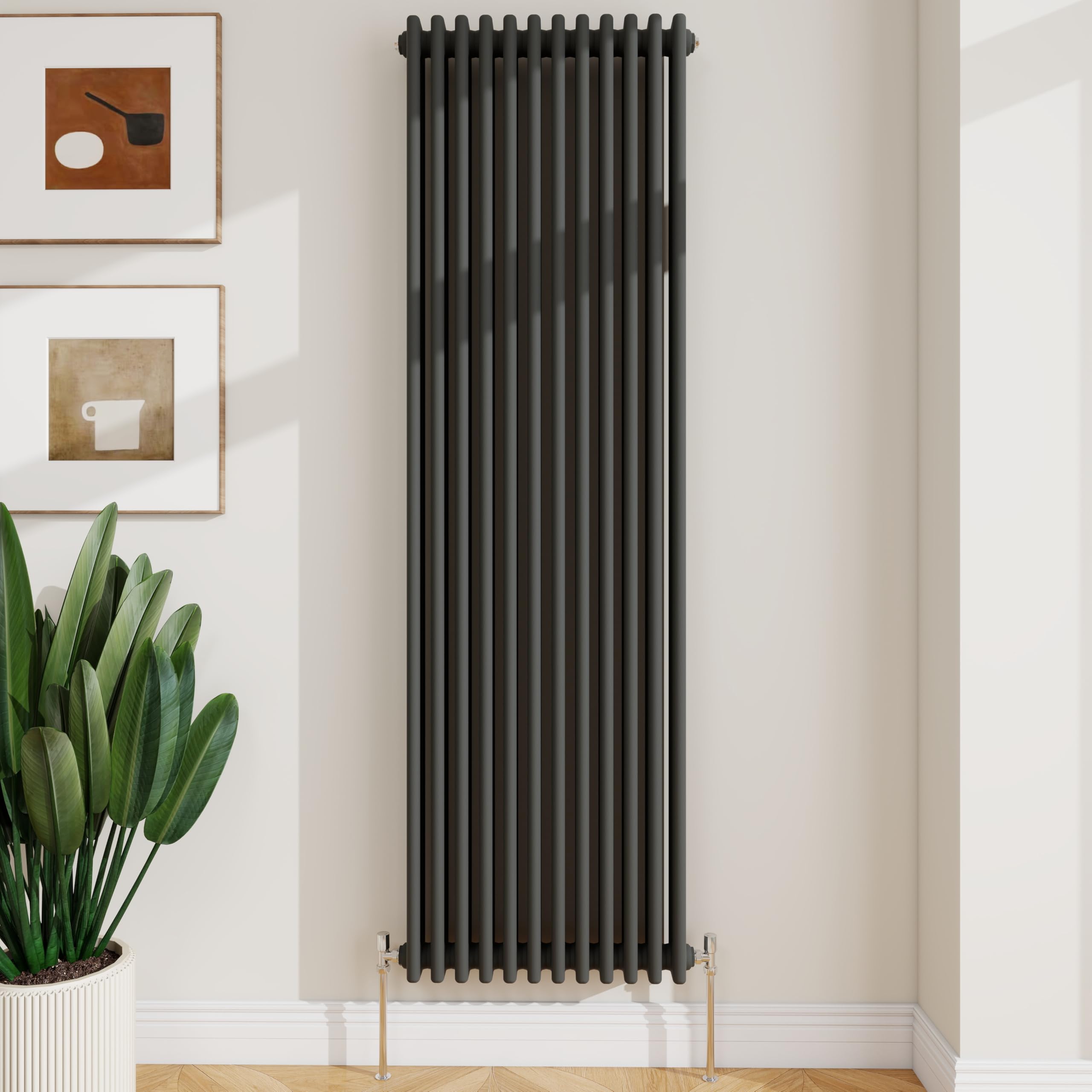 Sline Sanitary Anthracite 1800X560mm Cast Iron Style Traditional 3 Column Vertical Central Heating Radiator