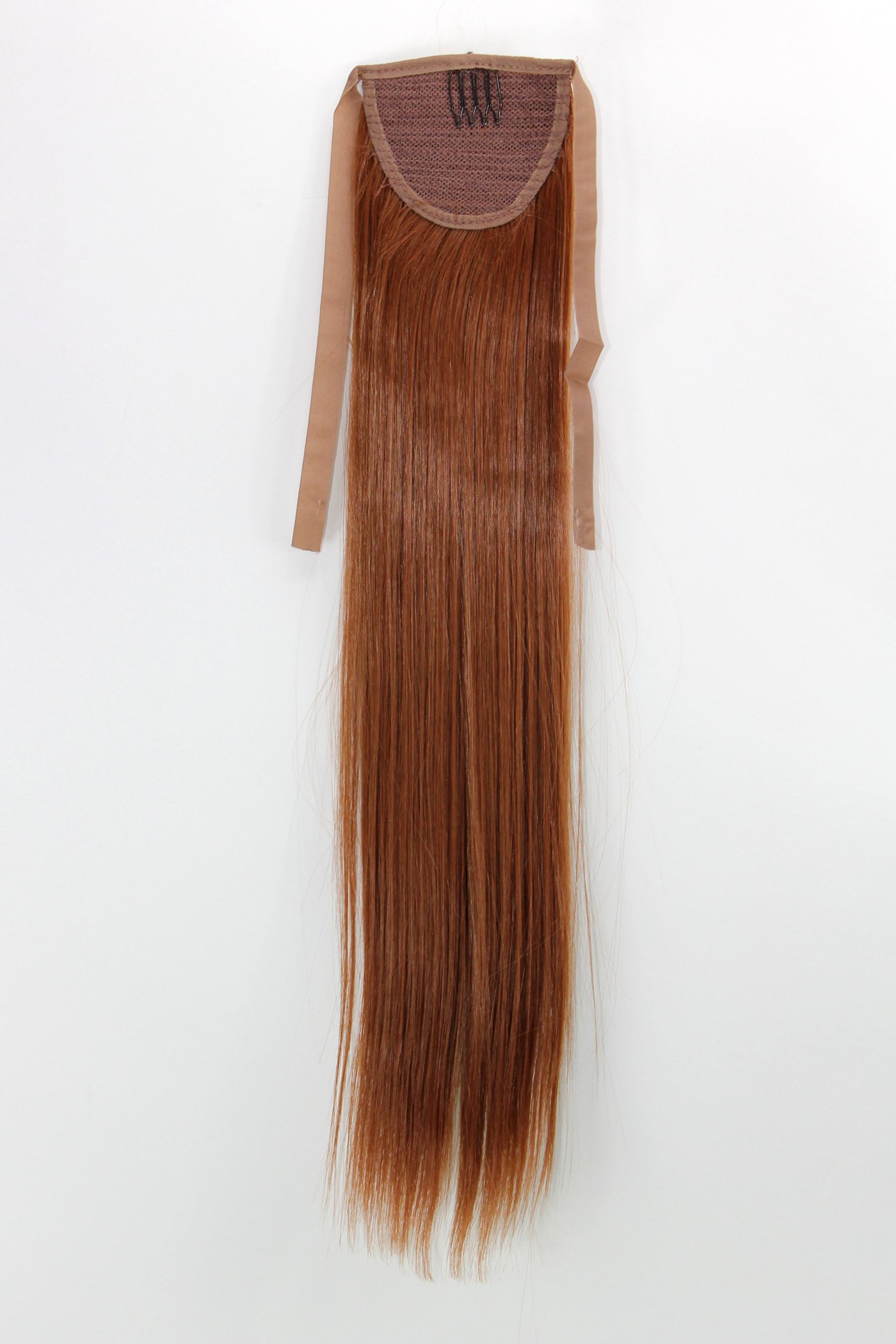 WIG ME UP - YZF-TS18-30 Hairpiece Pontail Pigtail extension slim light straighty comb and ribbon copper brown - Image 2