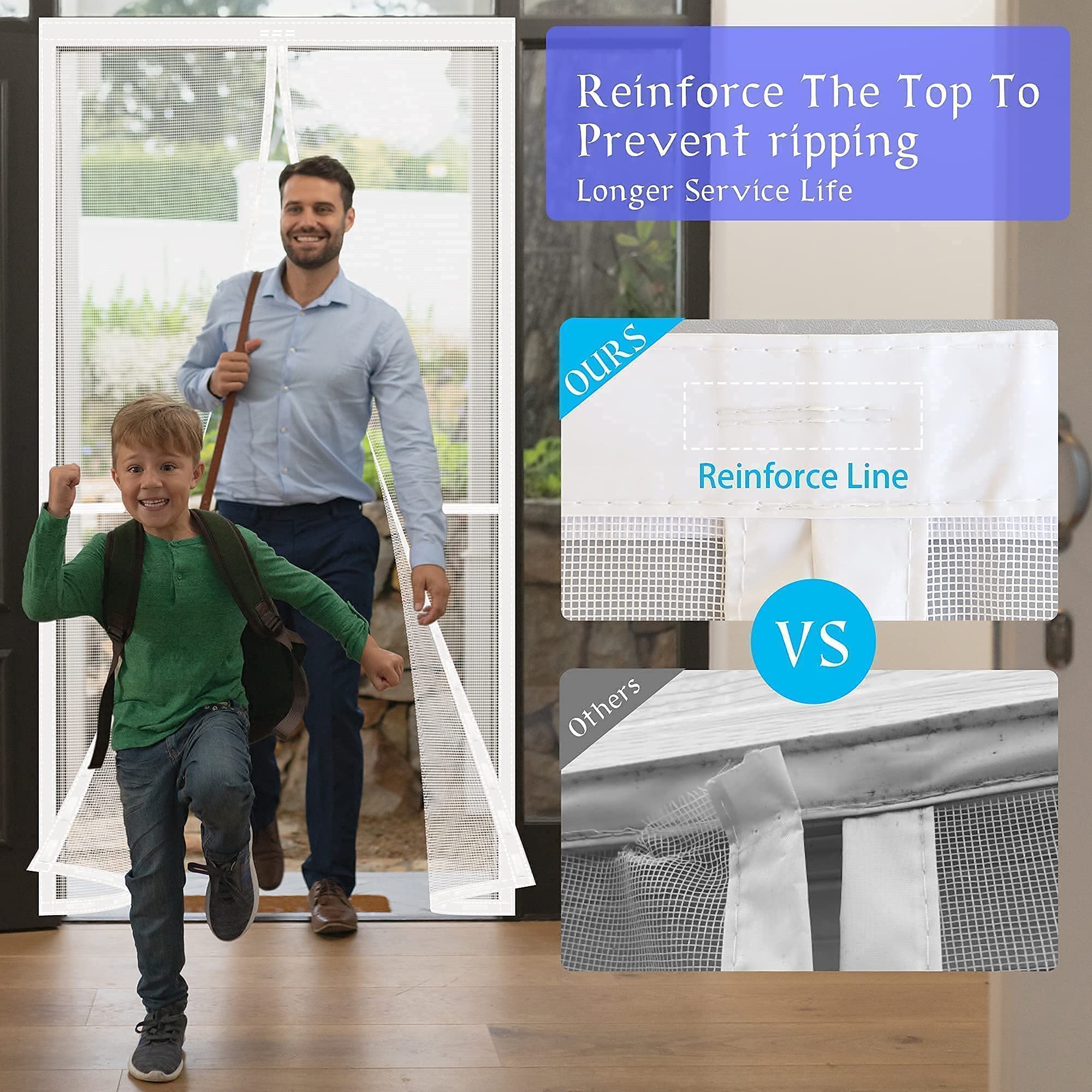 Buy Upgraded Reinforced Screen Door for Single Door,36 Longer