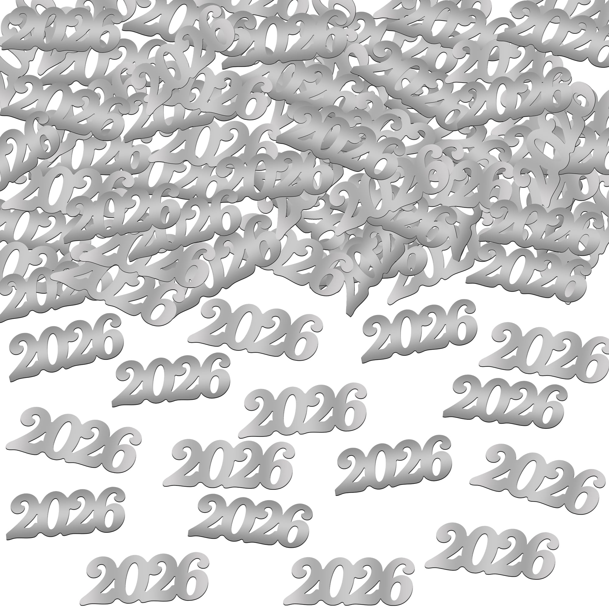 KatchOn, Silver 2026 New Years Confetti - Pack Of 500 | New Year Confetti | Silver New Year Decorations 2026 | NYE Table Decorations 2026 for Happy