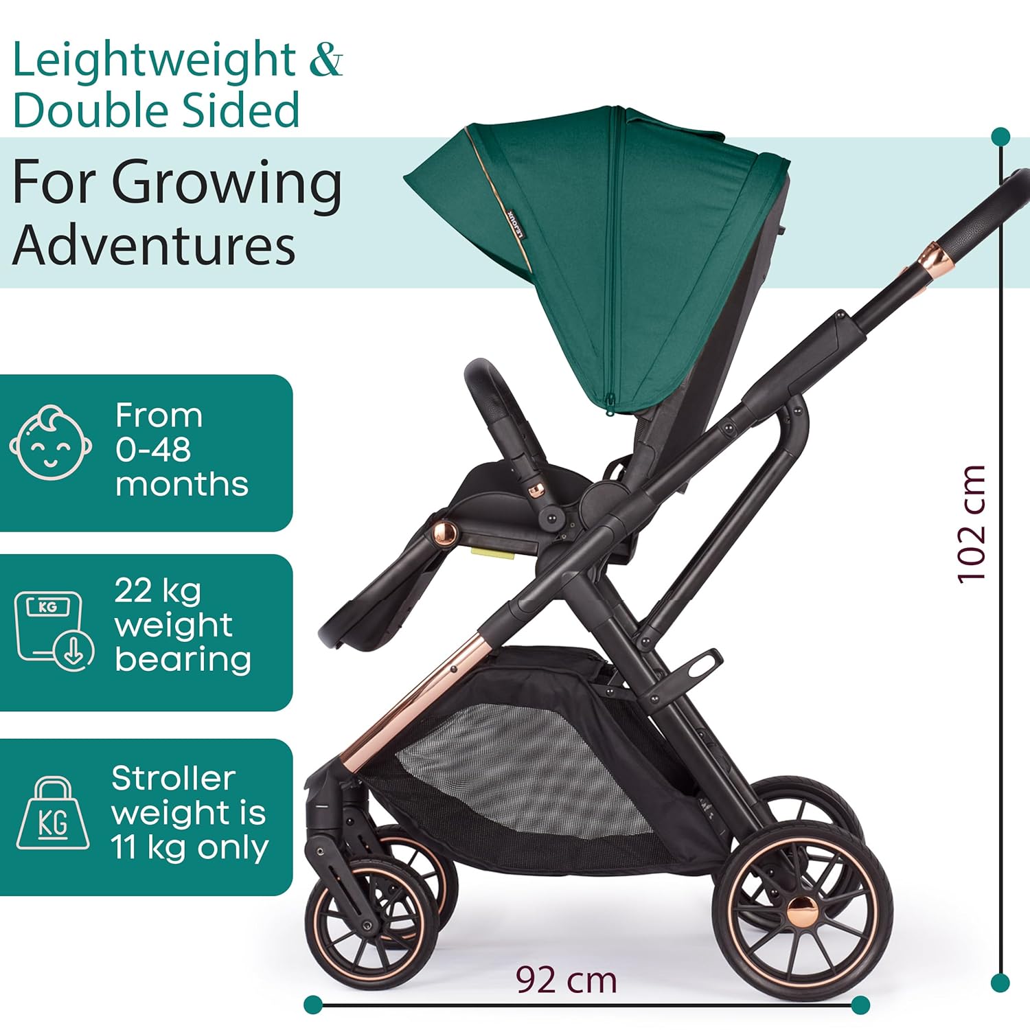 Lejoux+ Baby Pushchair (Green) - Image 2