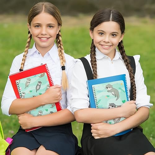 Miniatura 6 de L1rabe 2 cuadernos A5 en espiral de nutria, lindos y divertidos ríos de nutria, peces y plantas, cuadernos de tapa dura, cuaderno de diario de viaje