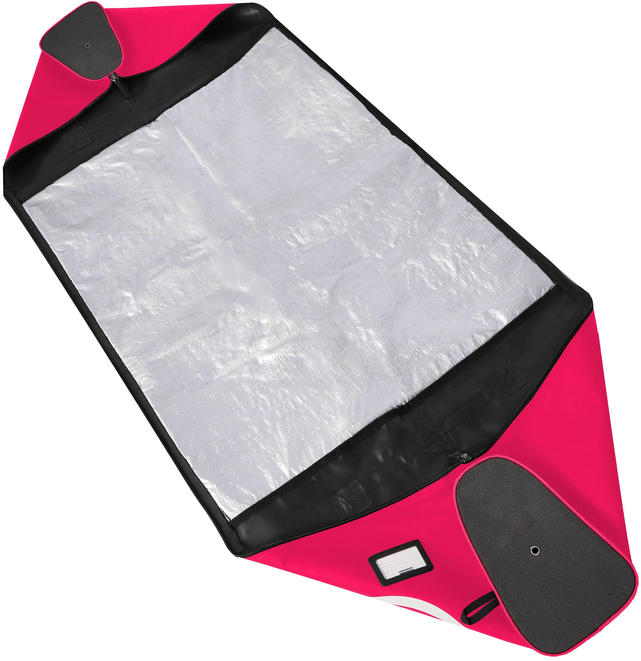 BRUBAKER Set de Ski ‘Champion’ - Série limitée - Housse à Skis et Sac à Chaussures de Ski pour 1 Paire de Skis + Bâtons + Chaussures + Casque - 170 cm - Fuchsia Fluo Blanc