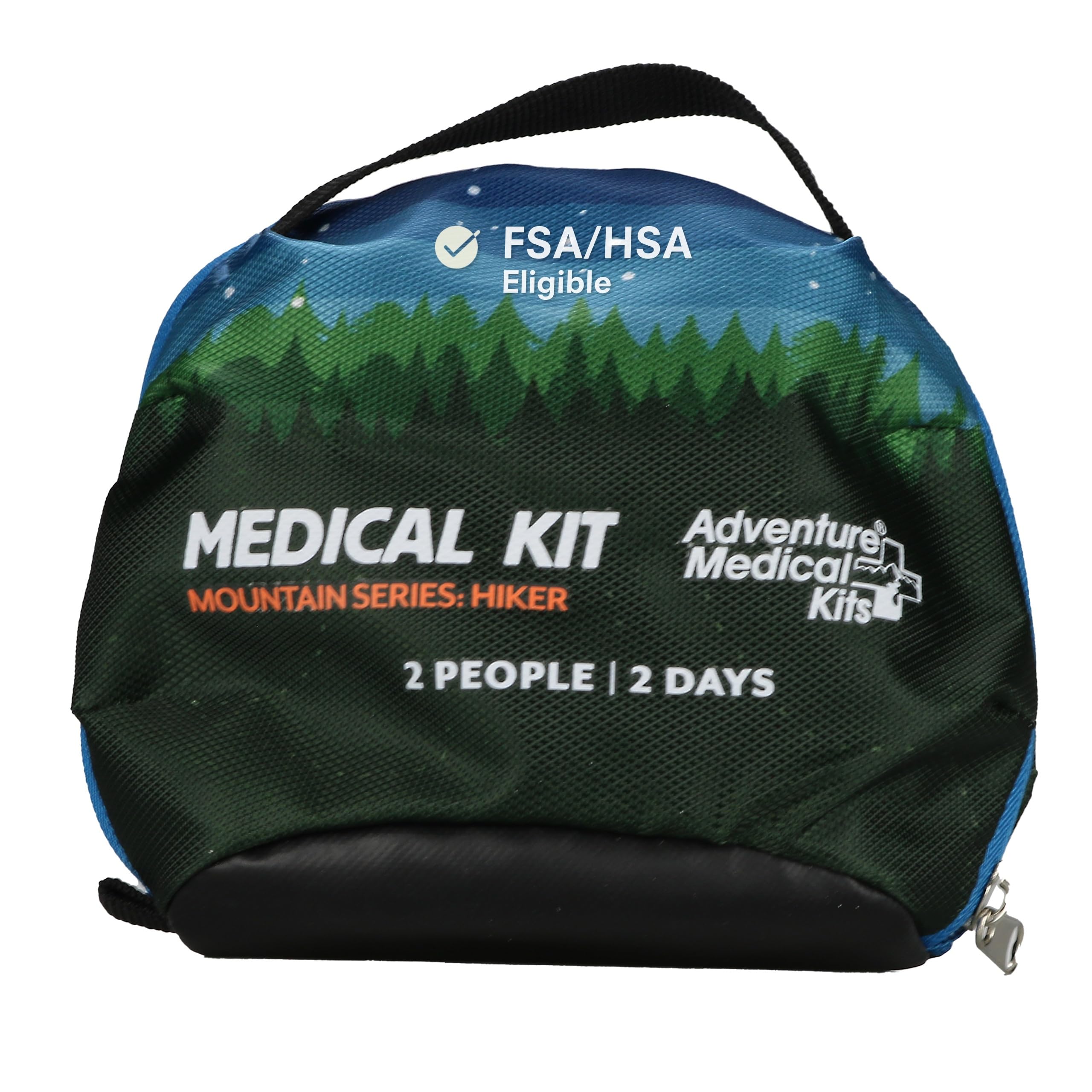 Mountain Series Medical Kit - Hiker - Emergency Medical First Aid Kit - for 2 People for 2 Days - Comes with a Trauma Pad, Medicine, Guide Book & More - Forest