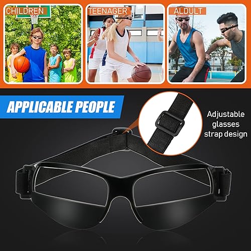 Miniatura 3 de Gafas de Baloncesto para Driblar - Gafas Deportivas Ajustables de Baloncesto en Negro - Equipo de Entrenamiento de Baloncesto