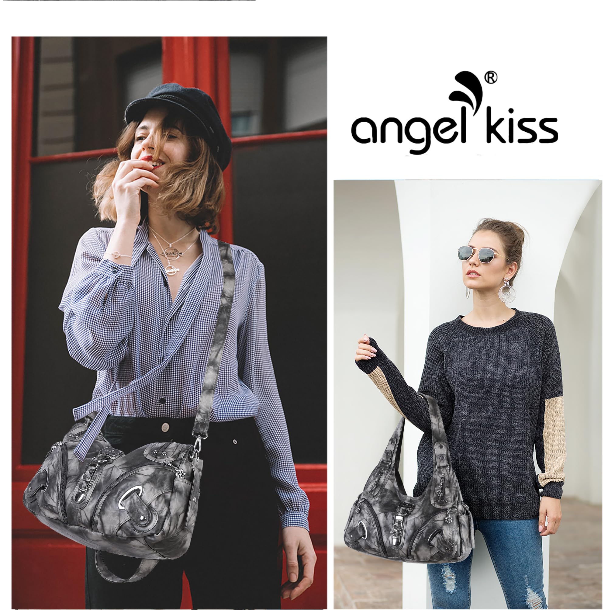 Angel Kiss Torebka na Ramię Miękka PU Skóra Hobo Torebki Damskie Wodoodporna Przez Ramię Torby