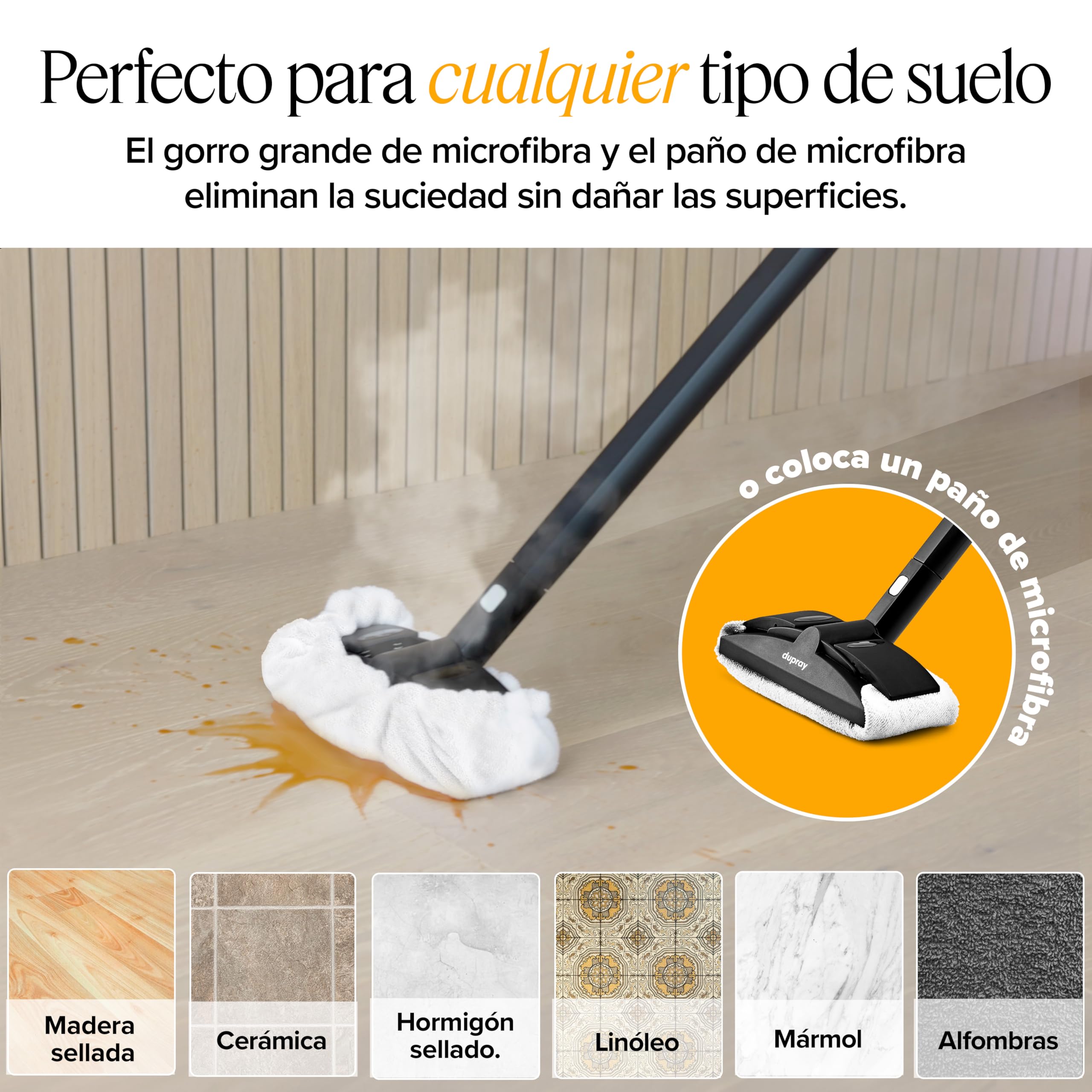 Dupray Paquete de Limpieza a Vapor, Kit de 24 Accesorios para Limpiadores a Vapor Dupray Ideal para suelos, azulejos, tapicería, cocinas y baños