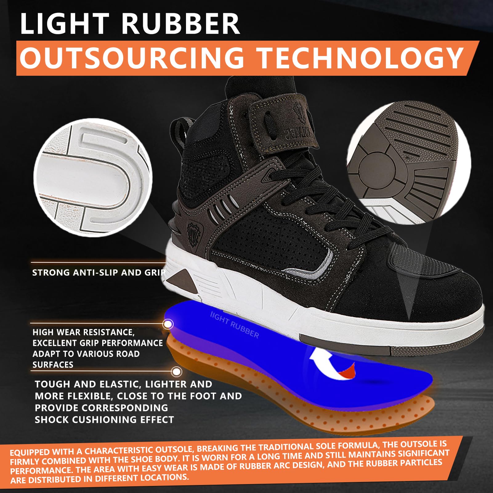 Motorradschuhe Herren Motorradstiefel Herren Motorrad, rutschfeste, atmungsaktive Street-Casual-Biker-Boots mit Knöchelstütze Leder Wildleder Racing Board Schuhe