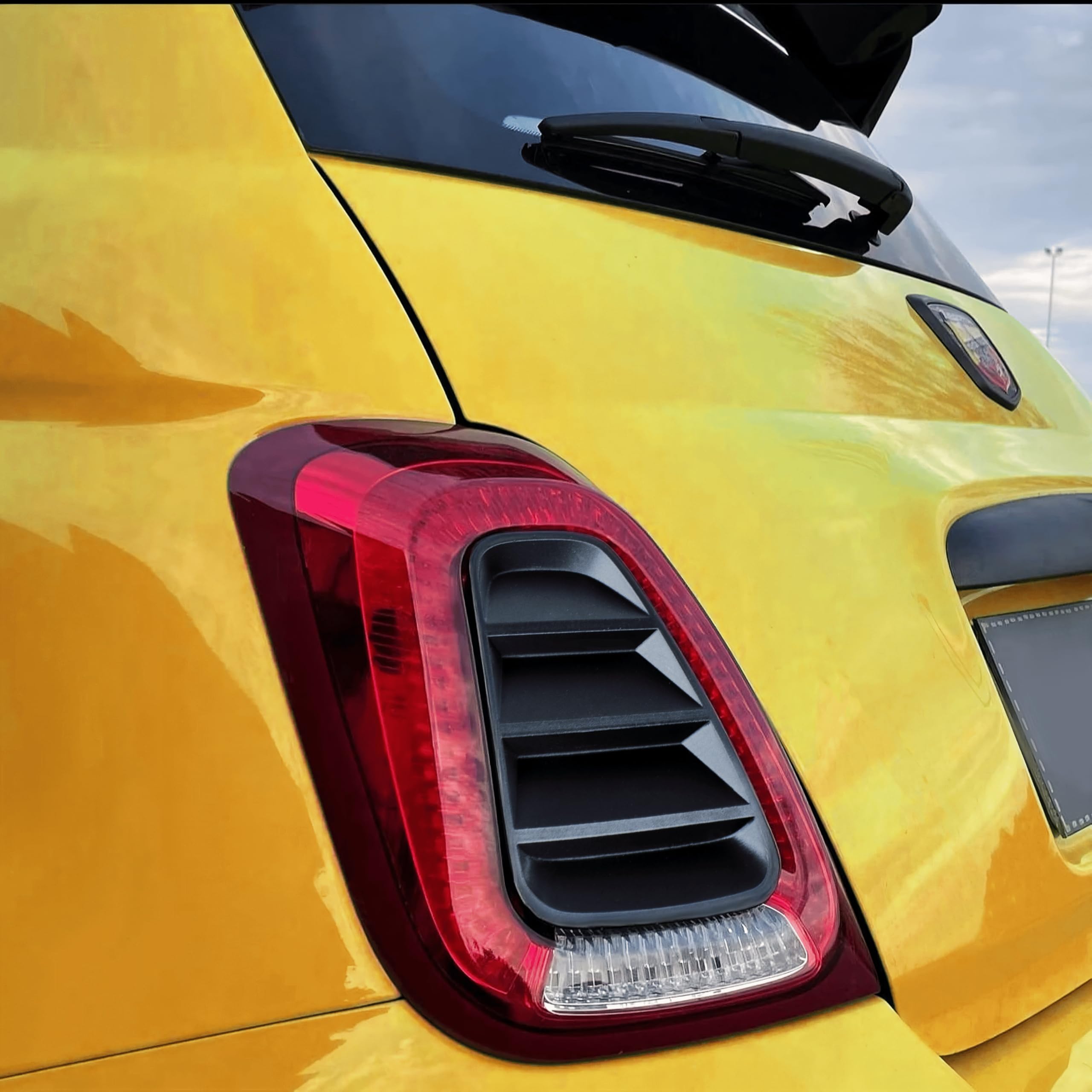 Abarth 595 Front Grill Letters 500 Series 4 (2016–2024) Black Yellow Clip On e