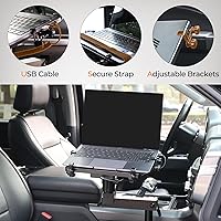 Vista 6 de MELIPRON Soporte para laptop de camión para automóviles, furgonetas, vehículos, soporte de computadora sin taladros con altura ajustable, giro