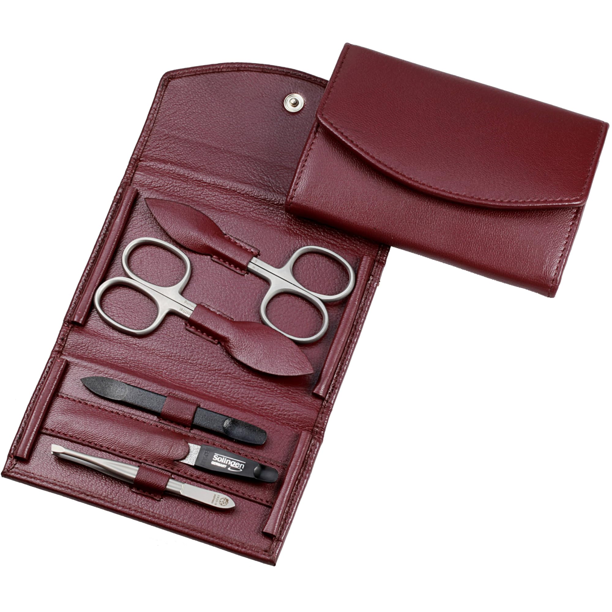 Manicure Set, 5-Piece Nail Care Set, Nail Scissors, Cuticle Scissors, Nail File, Tweezers and Double Instrument
