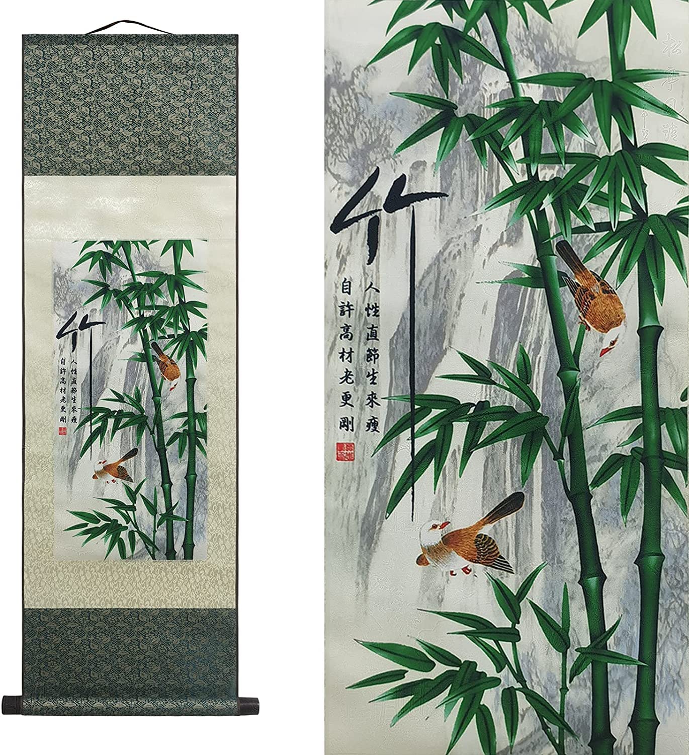 Vrfvsdasaas A3 Chinese Wall Art, Chinese Wall Art Scroll Painting,Silk Scrollg Summer Autumn Winter Landscape Beaut(A3)