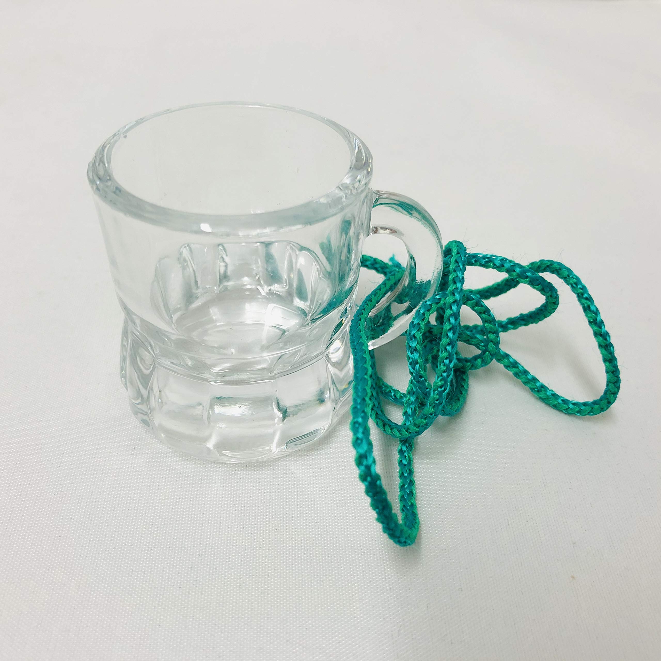 Warenfux24 24 Schnapsglas mit henkel und umhänge band Schwarz Grün Gelb Blau Rot (Grün)