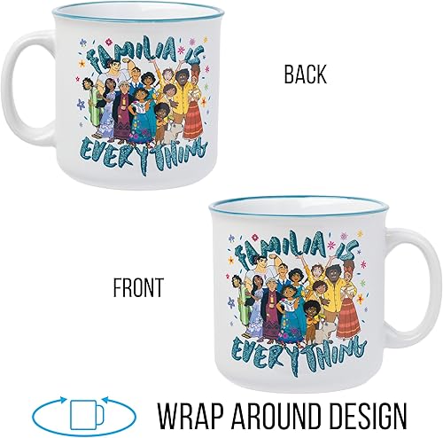 Miniatura 6 de Silver Buffalo - Taza de cerámica de campamento de Encanto de Disney, con texto Familia is Everything, 20 onzas