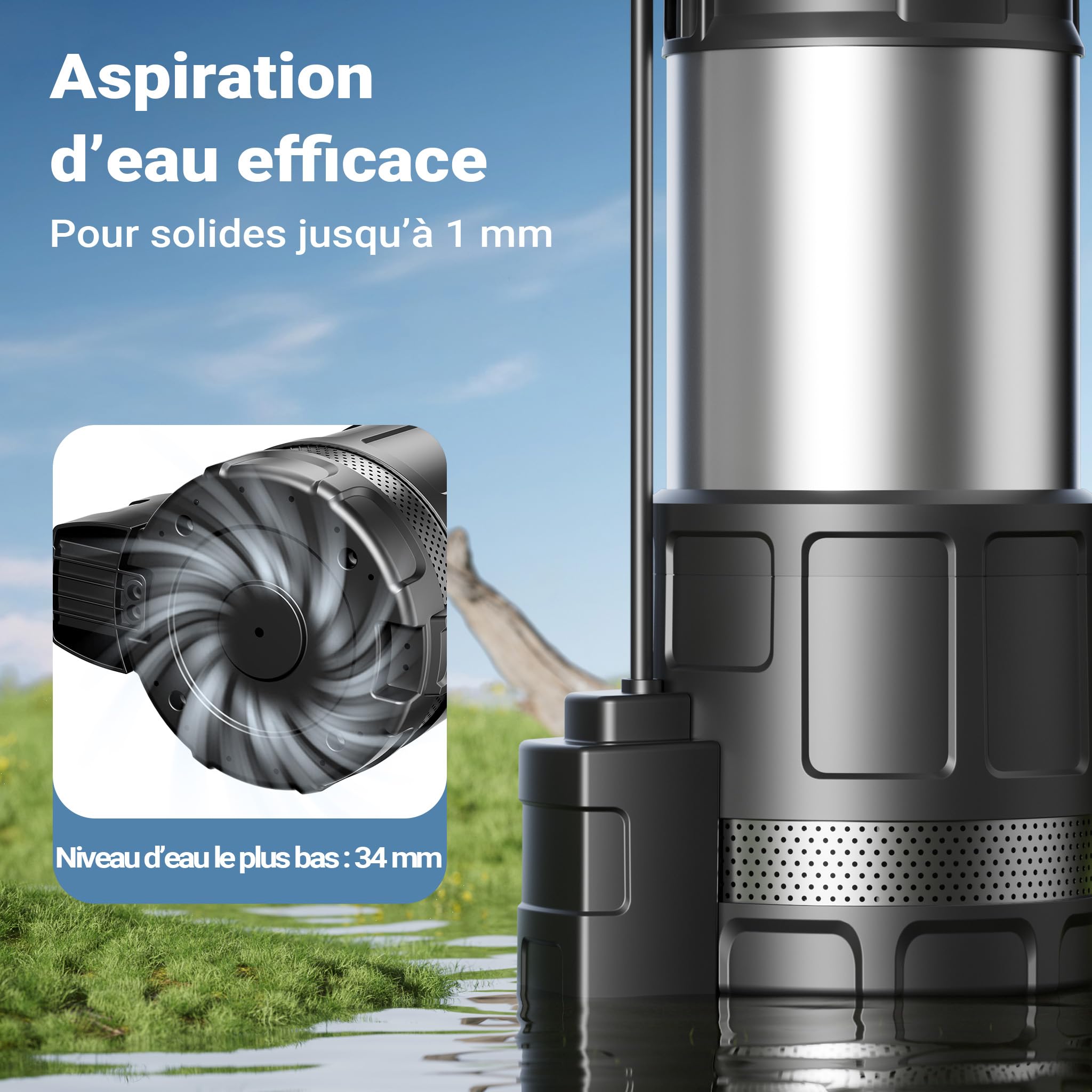 6000 Liter Per Uur GEKO Dompelpomp Met Vlotterschakelaar - 550 W - 17.000 L/u - Gietijzer Gardena Dompelpomp