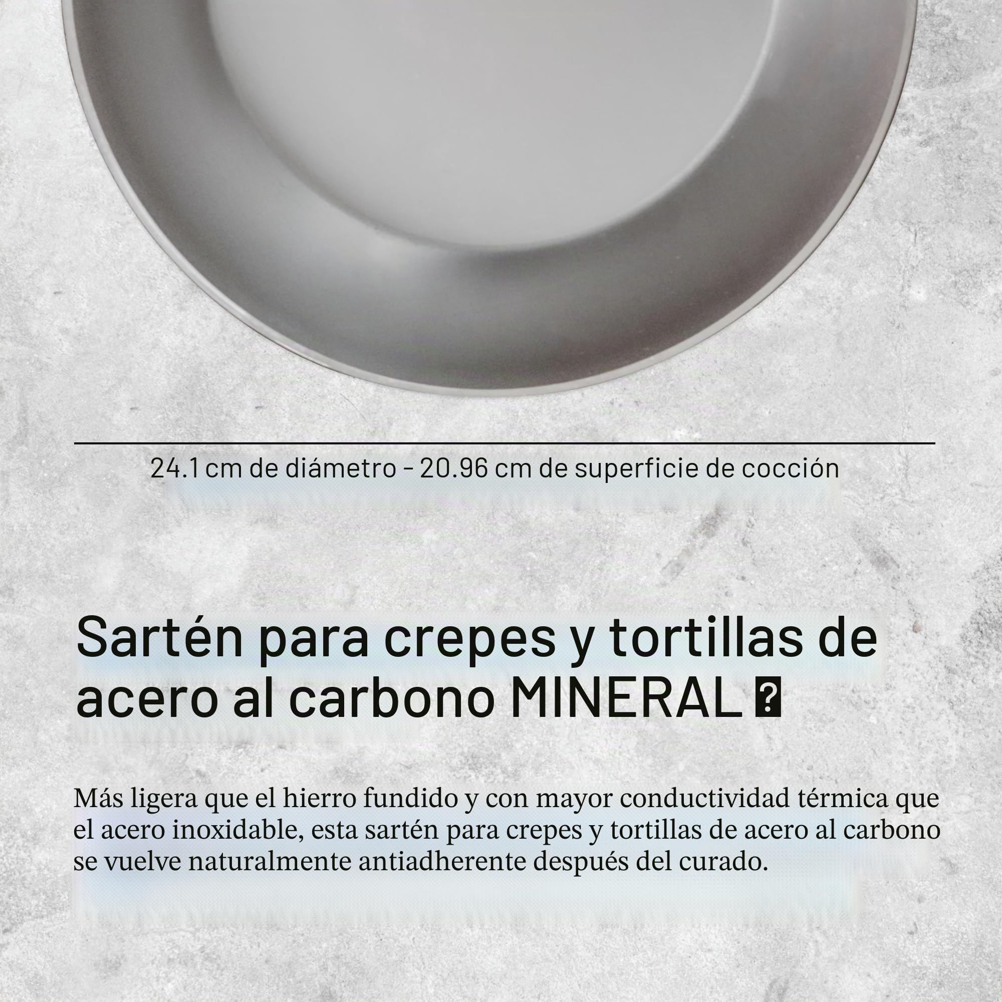 De Buyer, SARTEN DE CREPES,MINERAL B ELEMENT 24CM,Diámetro 24 cm-5615.24
