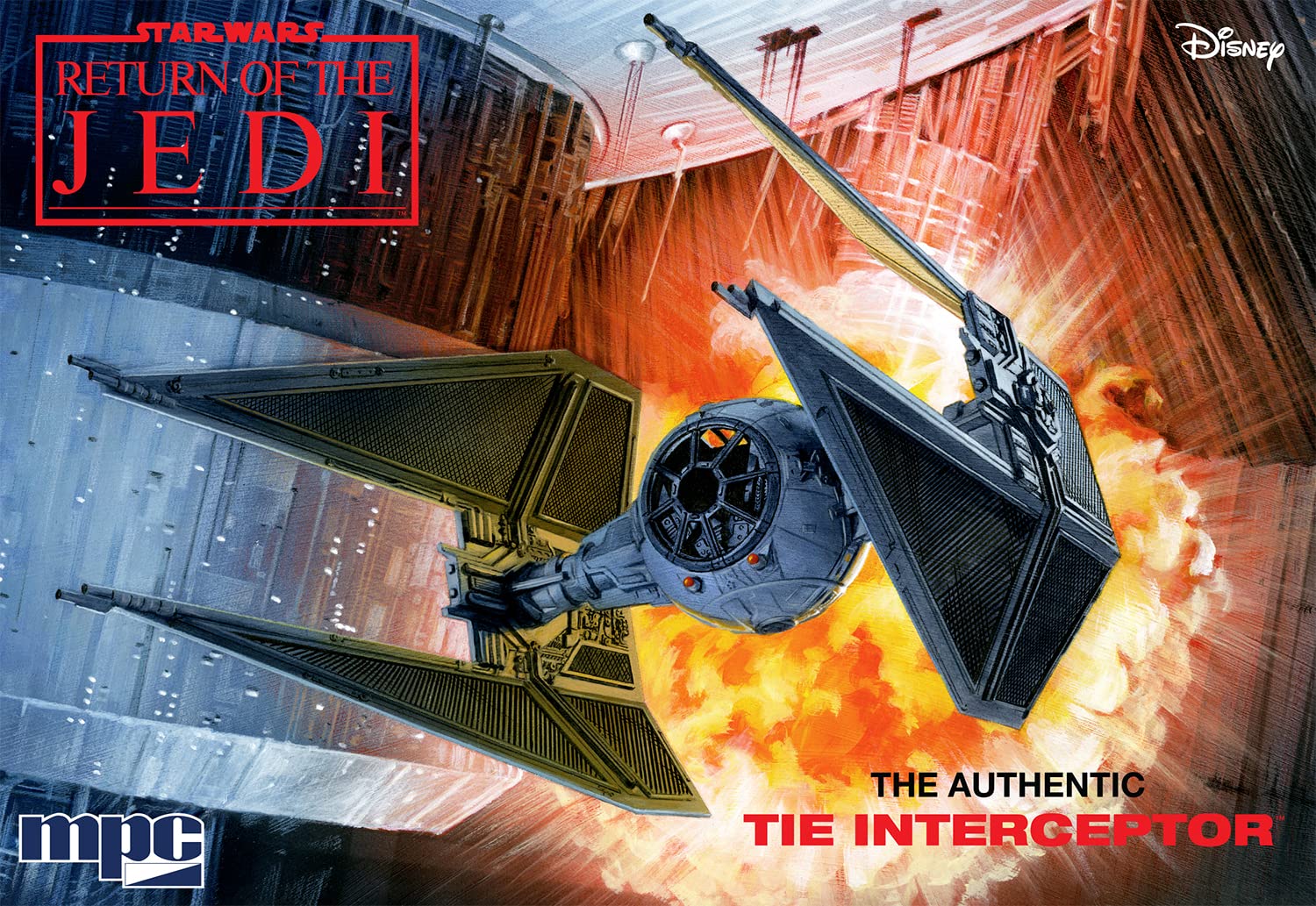 MPC Skill 2 Model Kit Tie Interceptor Spacecraft Star Wars: Return of The Jedi (1983) Movie 1/48 Scale Model