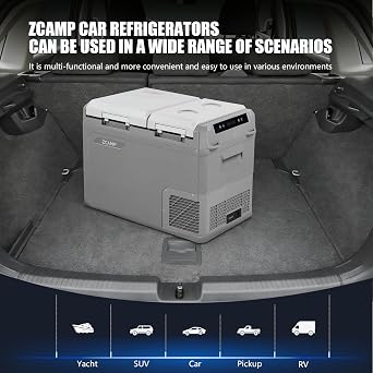 GES45 Portable Freezer,Dual Zone 12 Volt Car Refrigerator,34QT(32L) 12v cooler Fast Cooling Fridge, with 12/24V DC 100-240V AC for Camping, Outdoor, Travel, RV, Truck