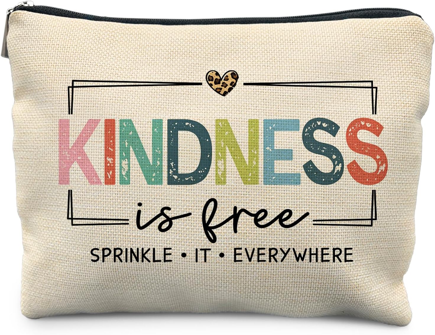 Inspirational Mental Health Makeup Bag for Women,Kindness is Free Cosmetic Bags,Gifts for For Mom Friends Teen Girl & Women, Best Mental Health Gifts Zipper Makeup Pouch for Purse