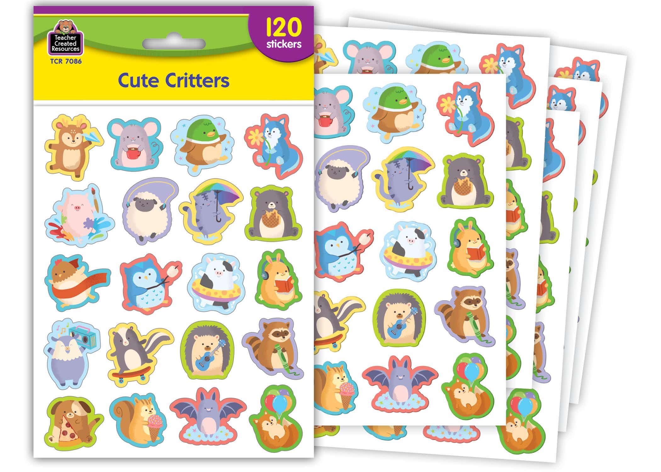 Teacher Created Resources Cute Critters Stickers (TCR7086)