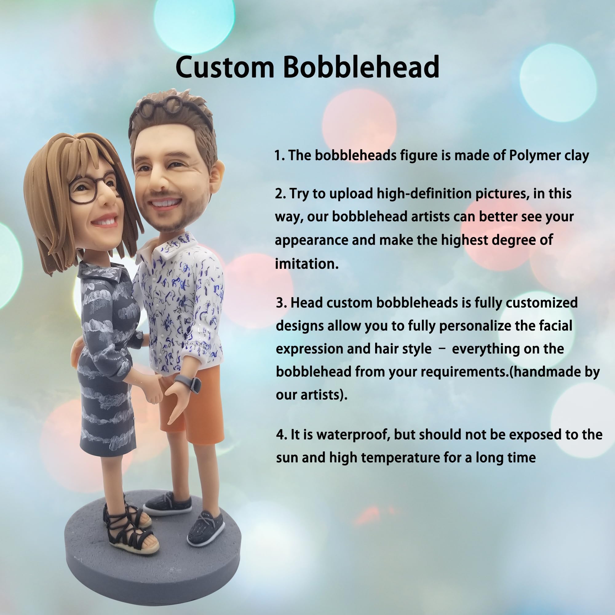 Figuras de Bobblehead personalizadas para dos personas con forma de pareja bailarina, para parejas, según tus fotos