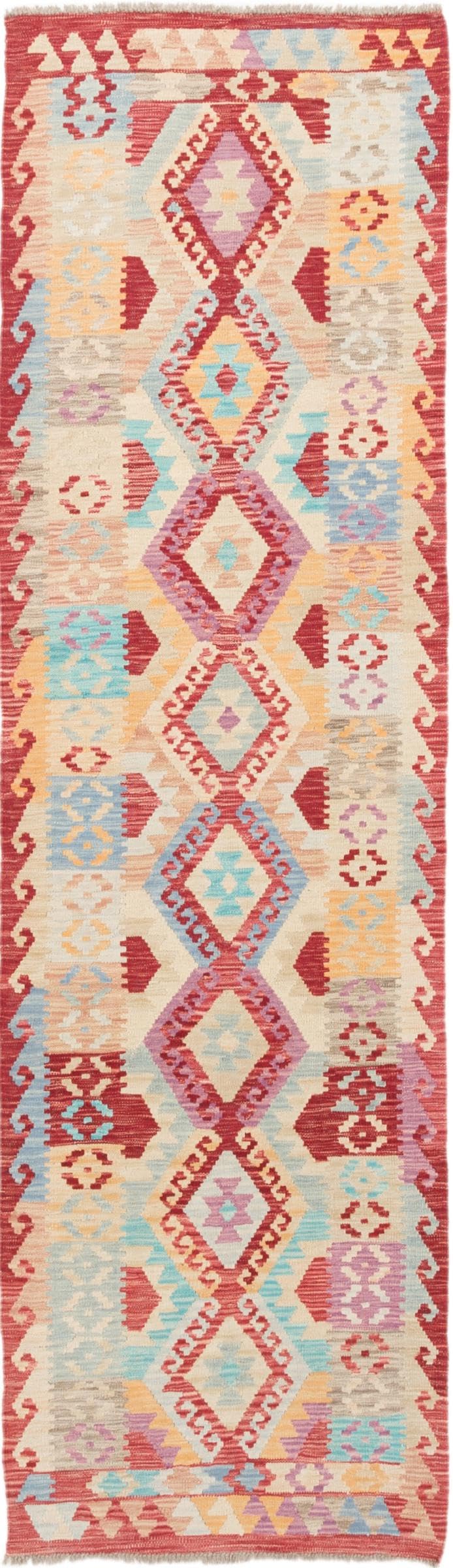 Tapis de course Kilim Afghan 86x290, idéal pour sublimer votre couloir