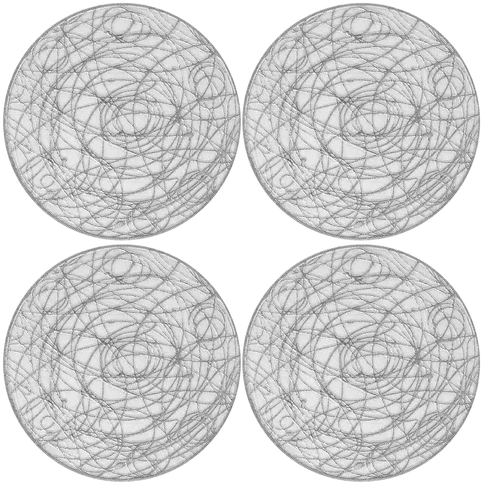 carotoe 4 Pack PVC Cup Coasters Gold Foils Pattern Heatproof Materials Design Perfect for Camping Dinner Parties Sturdy PVC Tableware Placemat