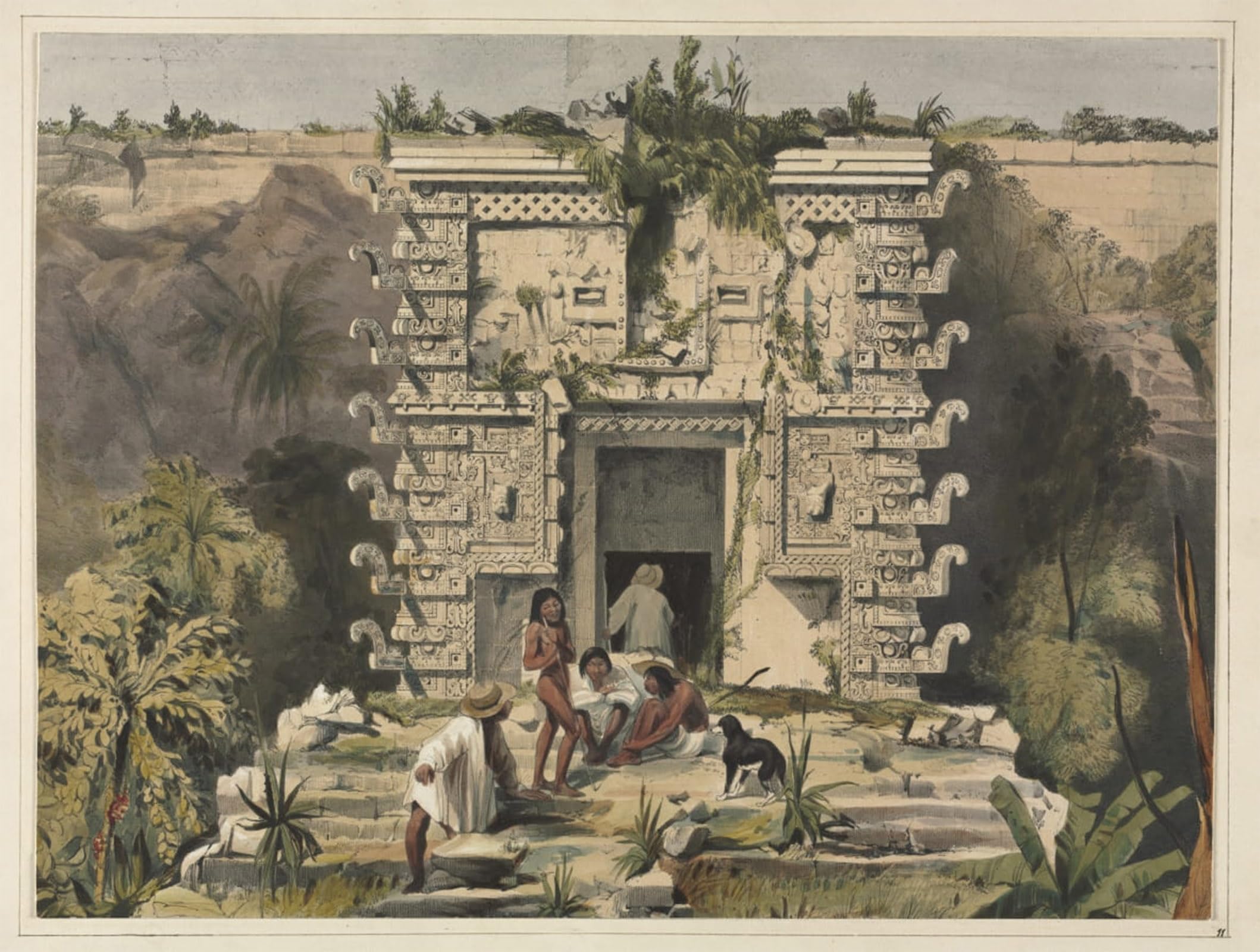 Cuadro ilTeocallis Uxmal: inspira tu día a día con el arte de Frederick Catherwood 5