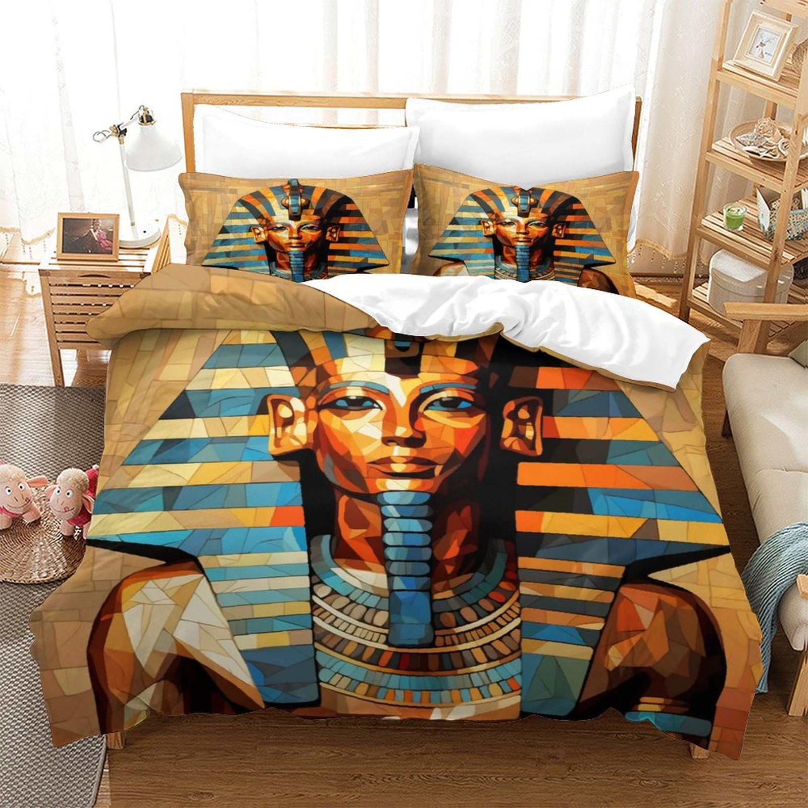 Housse de couette pharaon 140x200 microfibre hypoallergénique avec zip