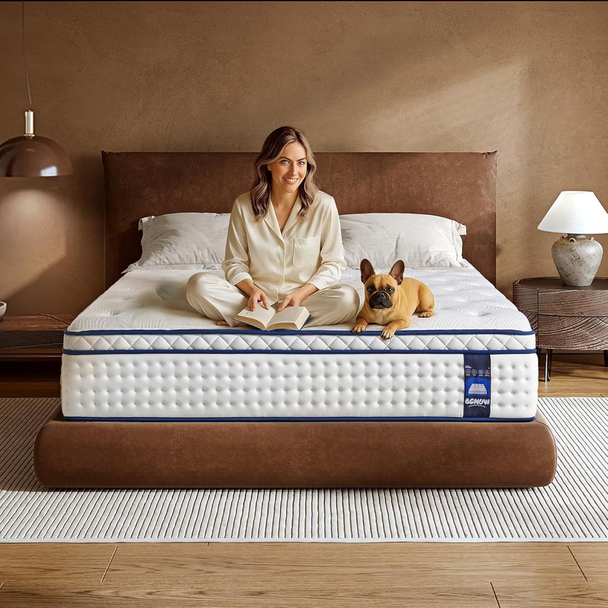 Queen Mattress, 12 Inch Queen Hybrid Mattress in a Box, Medium Firm Memory Foam Mattress, with Individual Pocket Springs, Upgrade Zoned Support, Motion Isolation&Pressure Relief