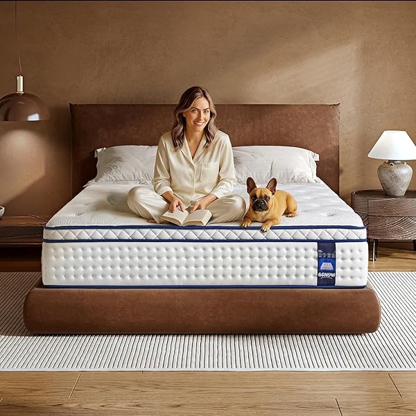 Queen Mattress, 12 Inch Queen Hybrid Mattress in a Box, Medium Firm Memory Foam Mattress, with Individual Pocket Springs, Upgrade Zoned Support, Motion Isolation&Pressure Relief