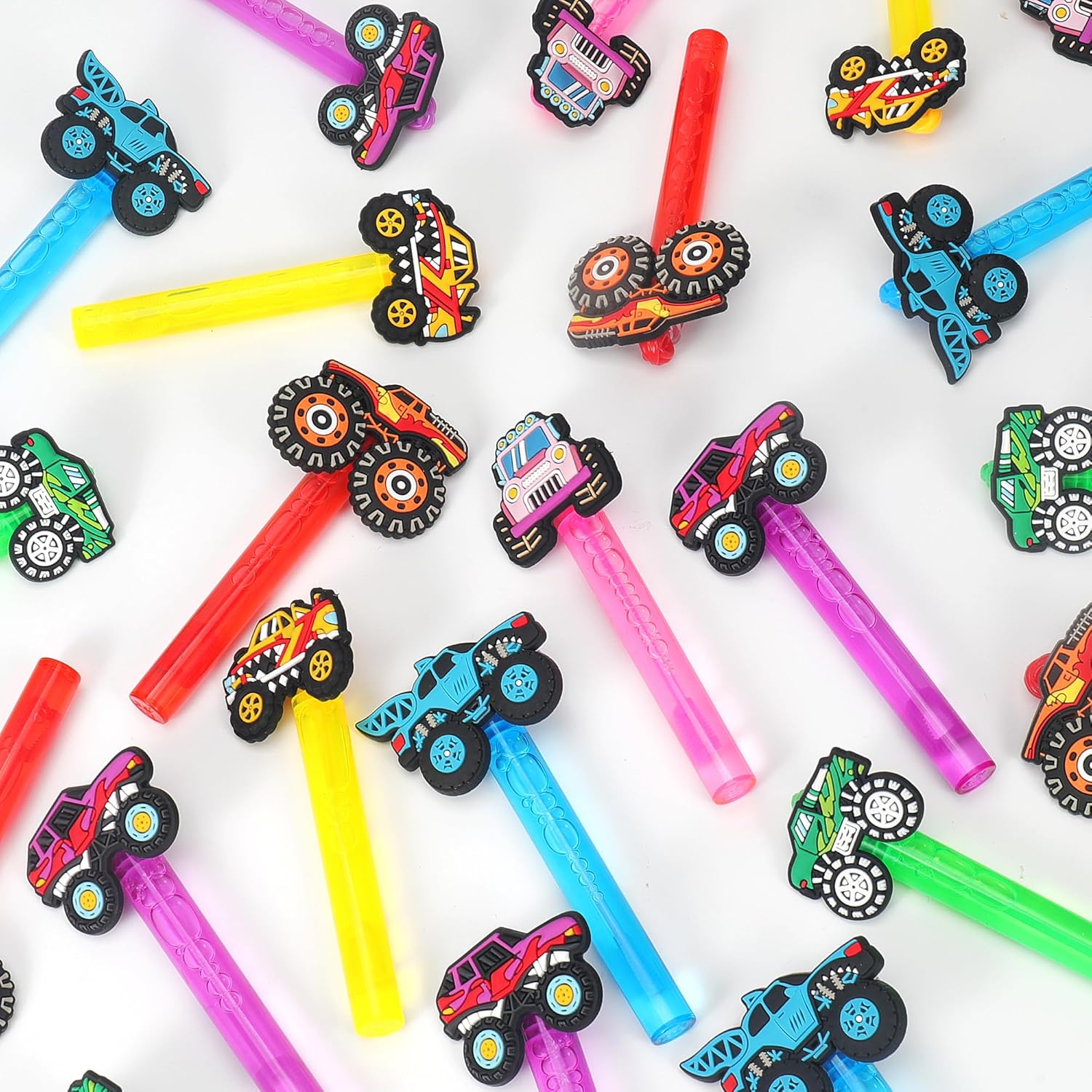 24Pcs Truck Bubble Wands for Birthday Party Favors Decorations, Durable Truck Bubble Toys for Kids Pinata Goodie Bag Stuffers & Classroom Prizes
