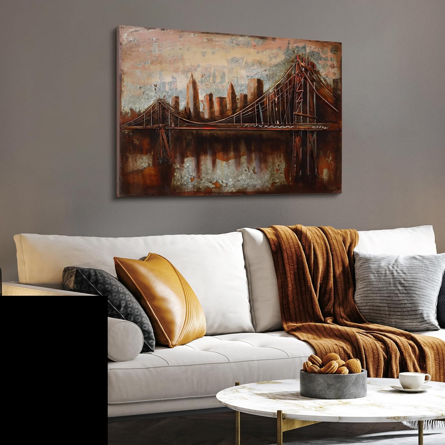 Empire Art Direct Bridgescape Mixed Media Hand Painted Iron Wall Sculpture by Primo Empire Art Direct Bridgescape Mixed Media Hand Painted Iron Wall Sculpture by Primo