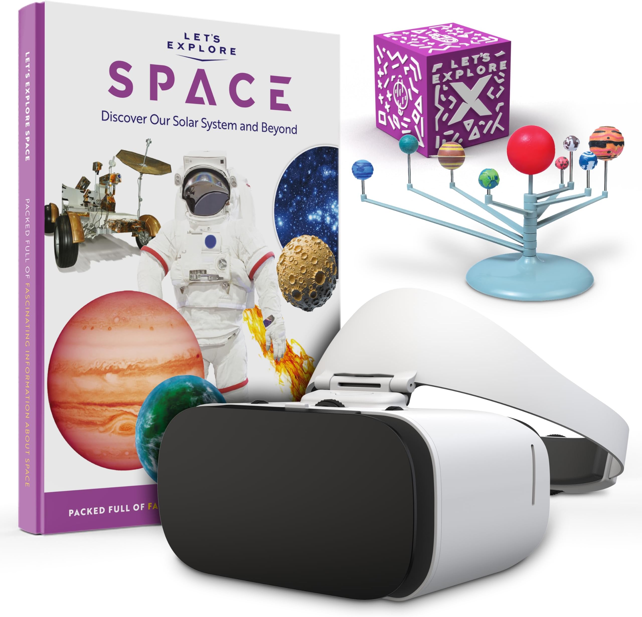 Let's Explore Oceans Space VR Headset - For Kids & Adults, Compatible with iOS & Android Smartphones, Black