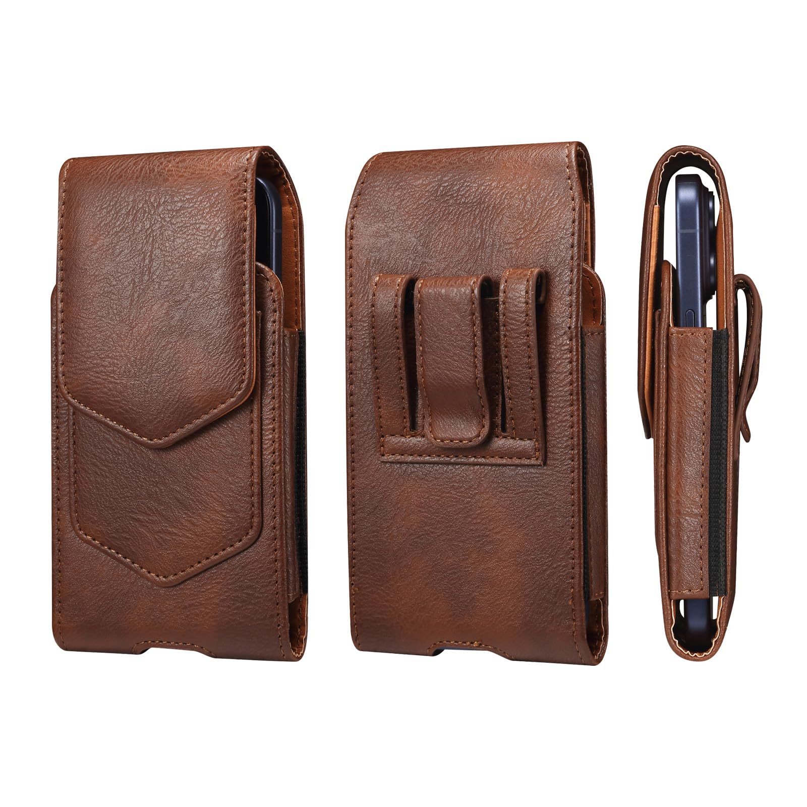 Cell Phone Holster with Belt Clip Leather, Mobile Phone Waist Belt Bag Mens