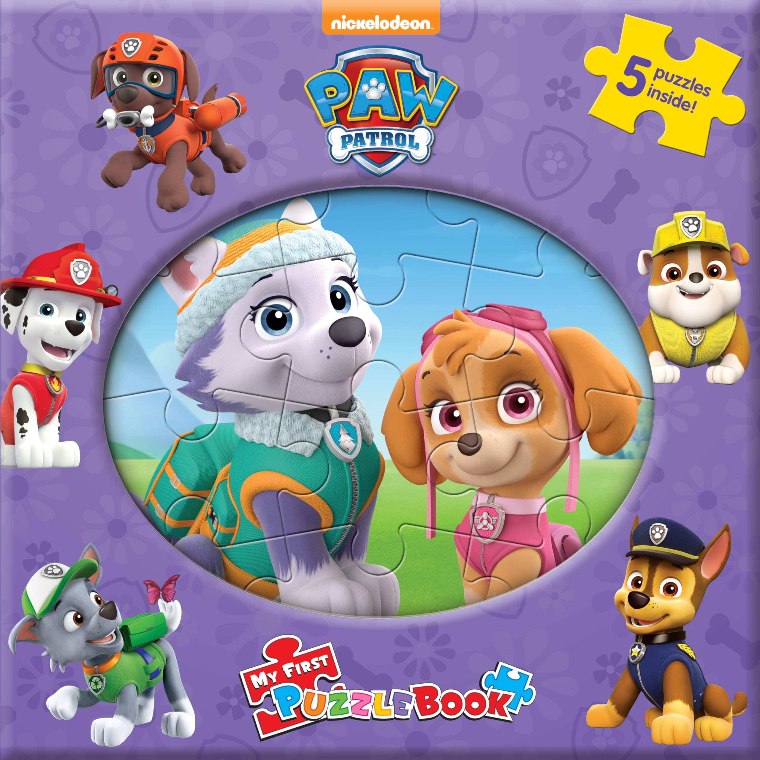 Paw Patrol My First Puzzle Book - Jigsaw Puzzles for kids, 10-page board book, 5 puzzles to enjoy